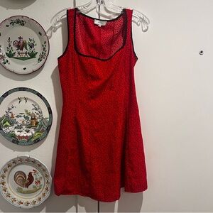 Rihoas Red Hearts Square Neck Mini Dress